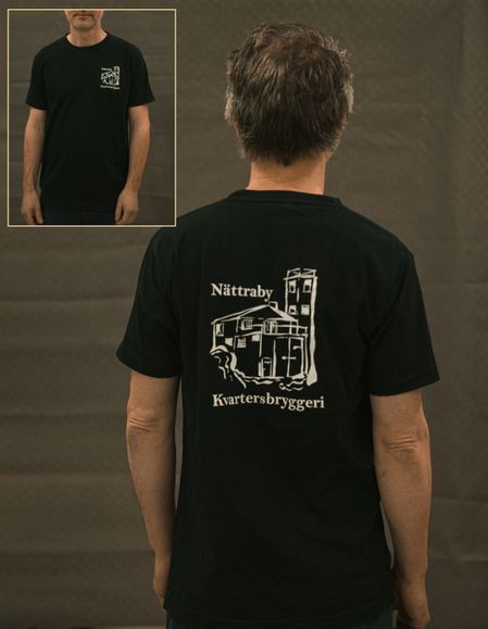 T-shirt med dubbla tryck Nättraby kvartersbryggeri (svart)